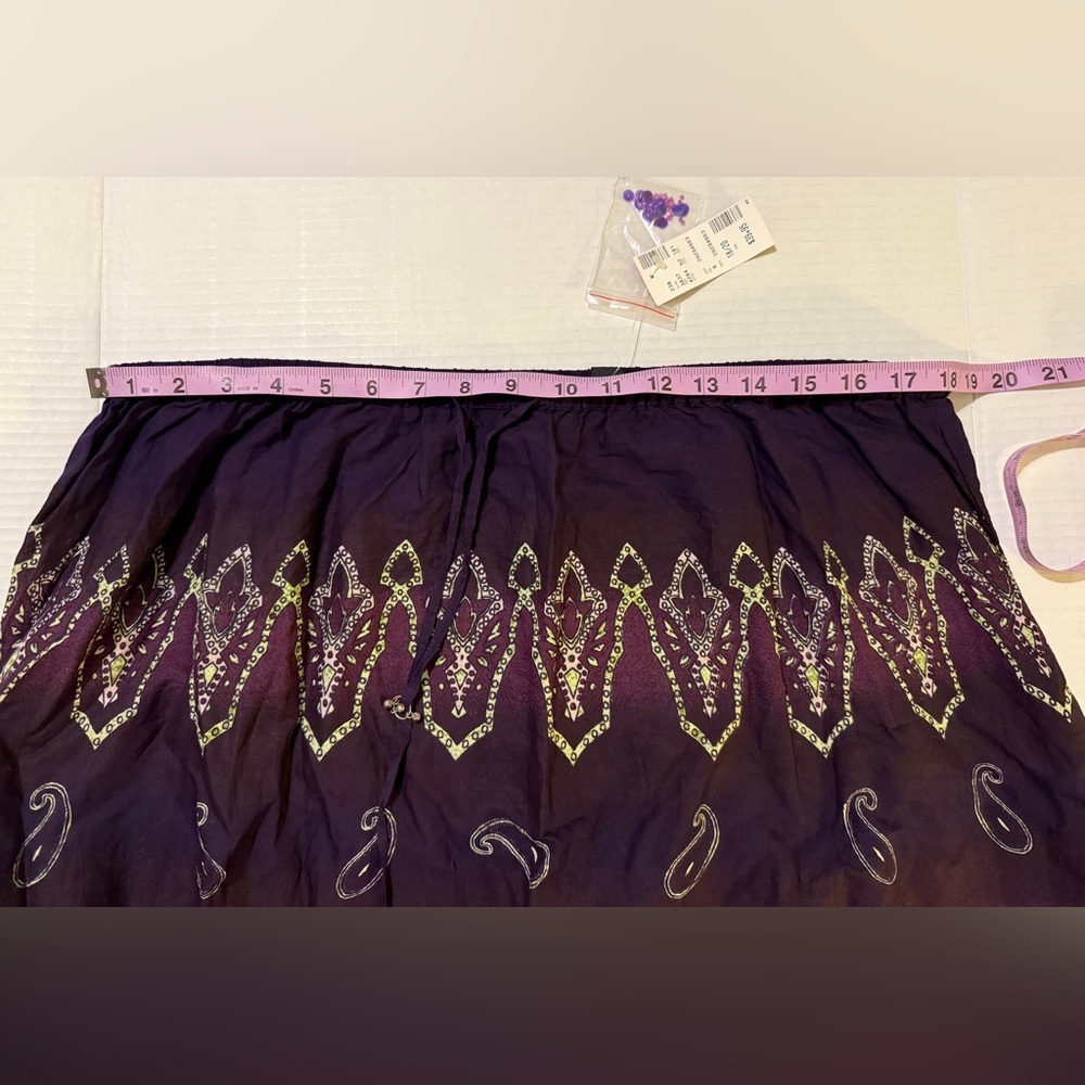 Avenue Women Plus 18/20 Purple Cotton Paisley/Floral NWT Long Ombré Spring Skirt - Picture 6 of 6